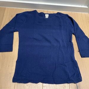Garnet Hill Cashmere 3/4 Length Sweater, Blue, Size M